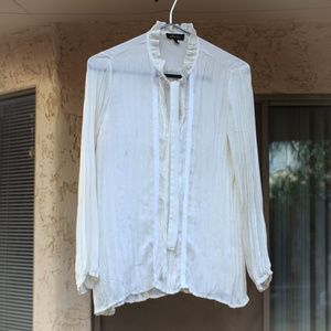 Lillian Paige Sheer Winter White Blouse